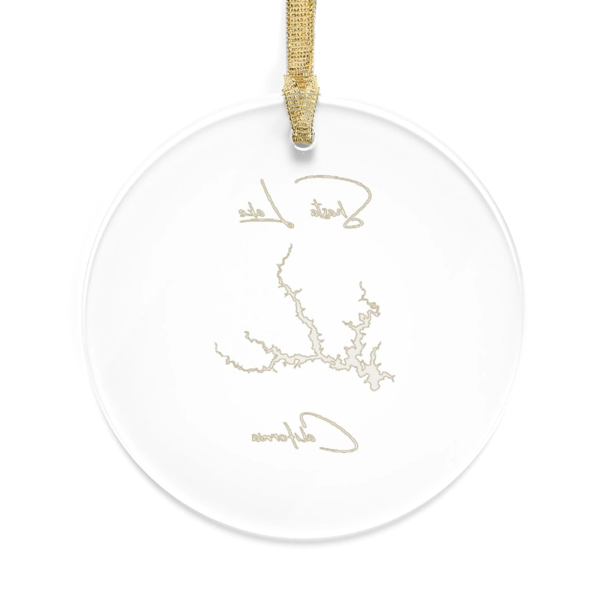 California Shasta Lake Tree Ornament other position view from back round.webp