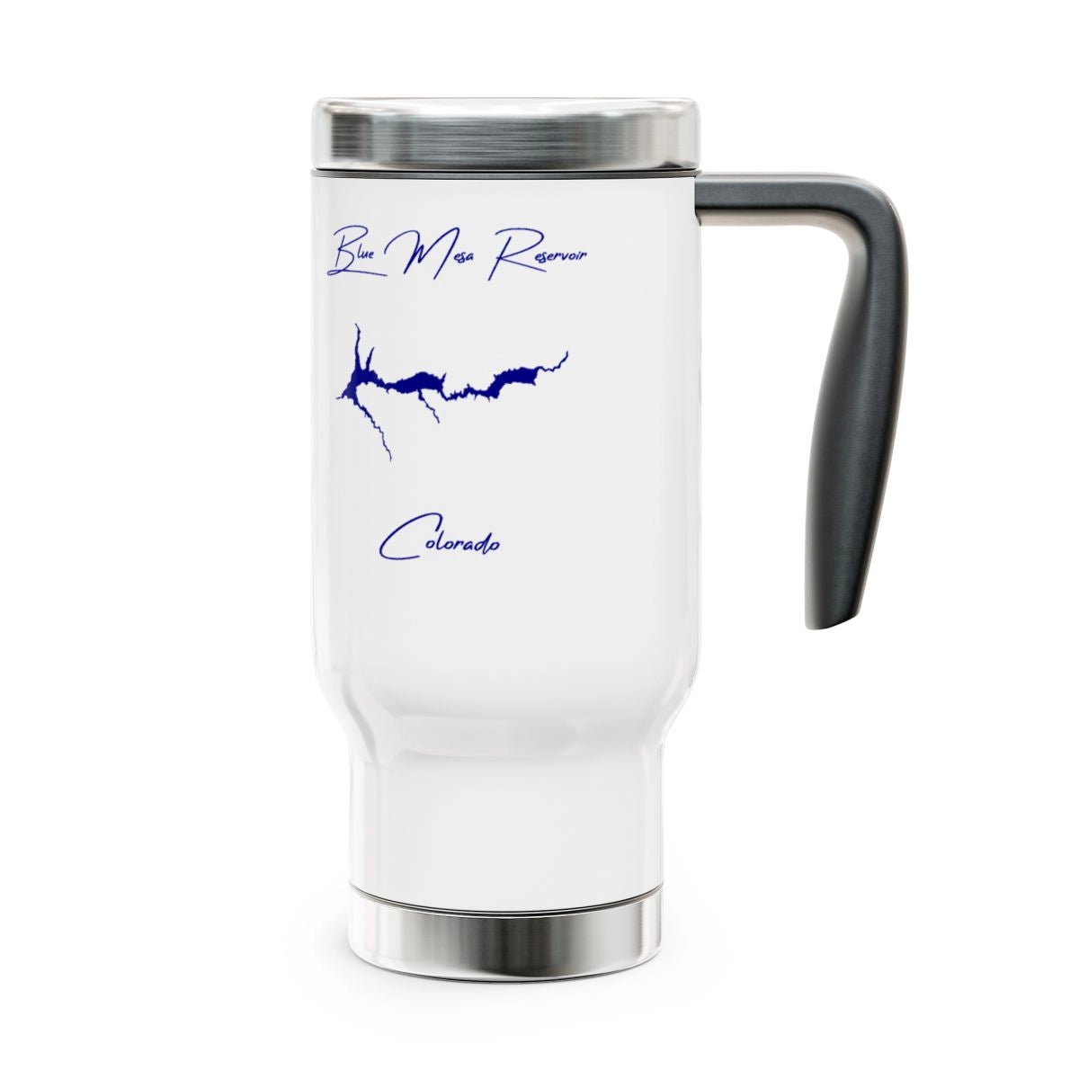 Colorado Blue Mesa Reservoir Travel Mug other position view from right 14oz.webp