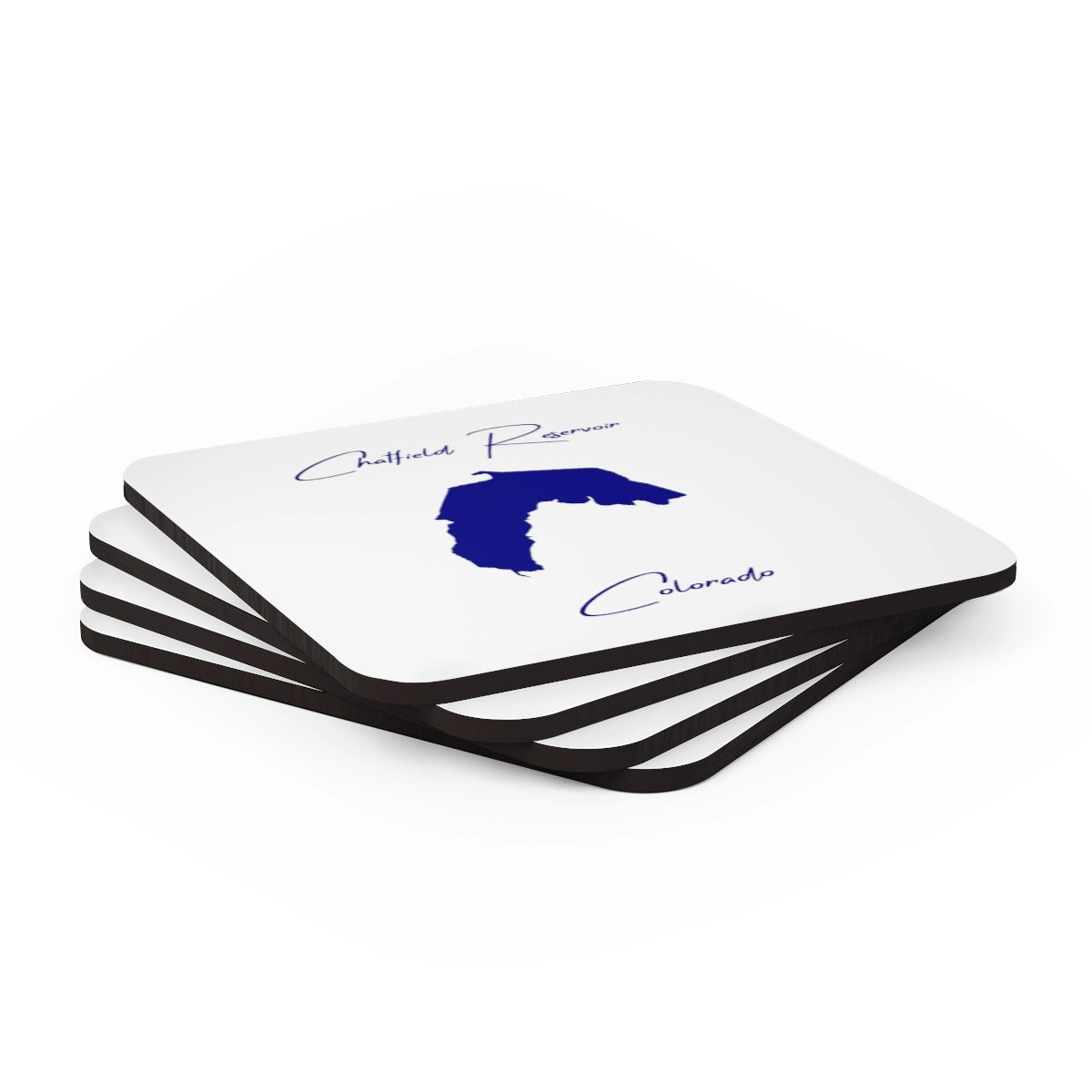 Colorado Chatfield Reservoir Coaster Set front position view from stacked 3.75 x 3.75.webp