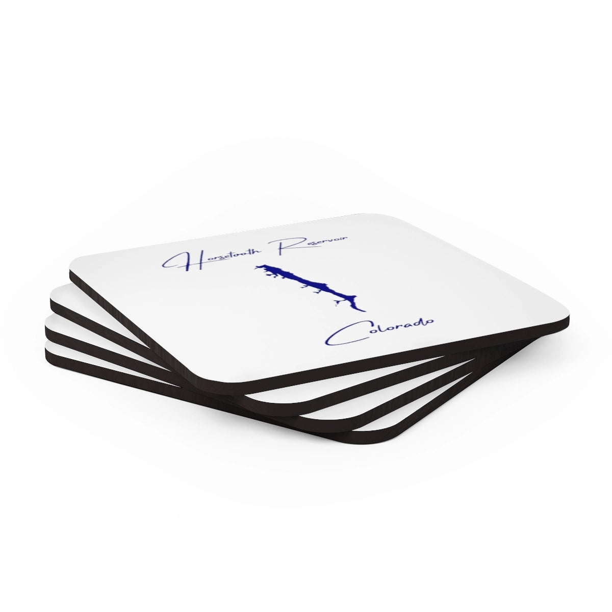 Colorado Horsetooth Reservoir Coaster Set front position view from stacked 3.75 x 3.75.webp