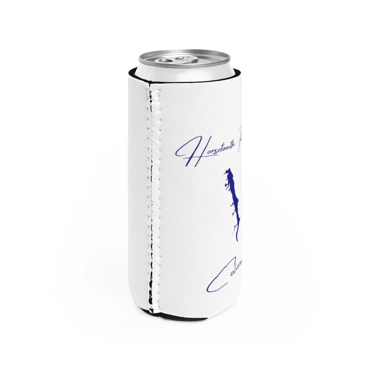 Colorado Horsetooth Reservoir Slim Can Koozie all position view from right white.webp