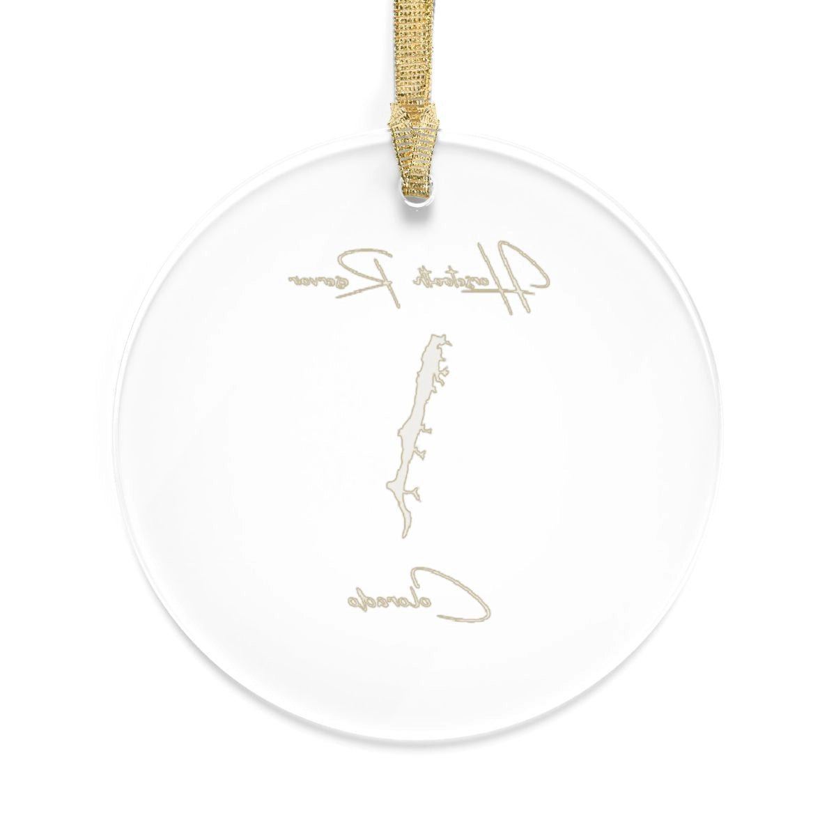 Colorado Horsetooth Reservoir Tree Ornament other position view from back round.webp