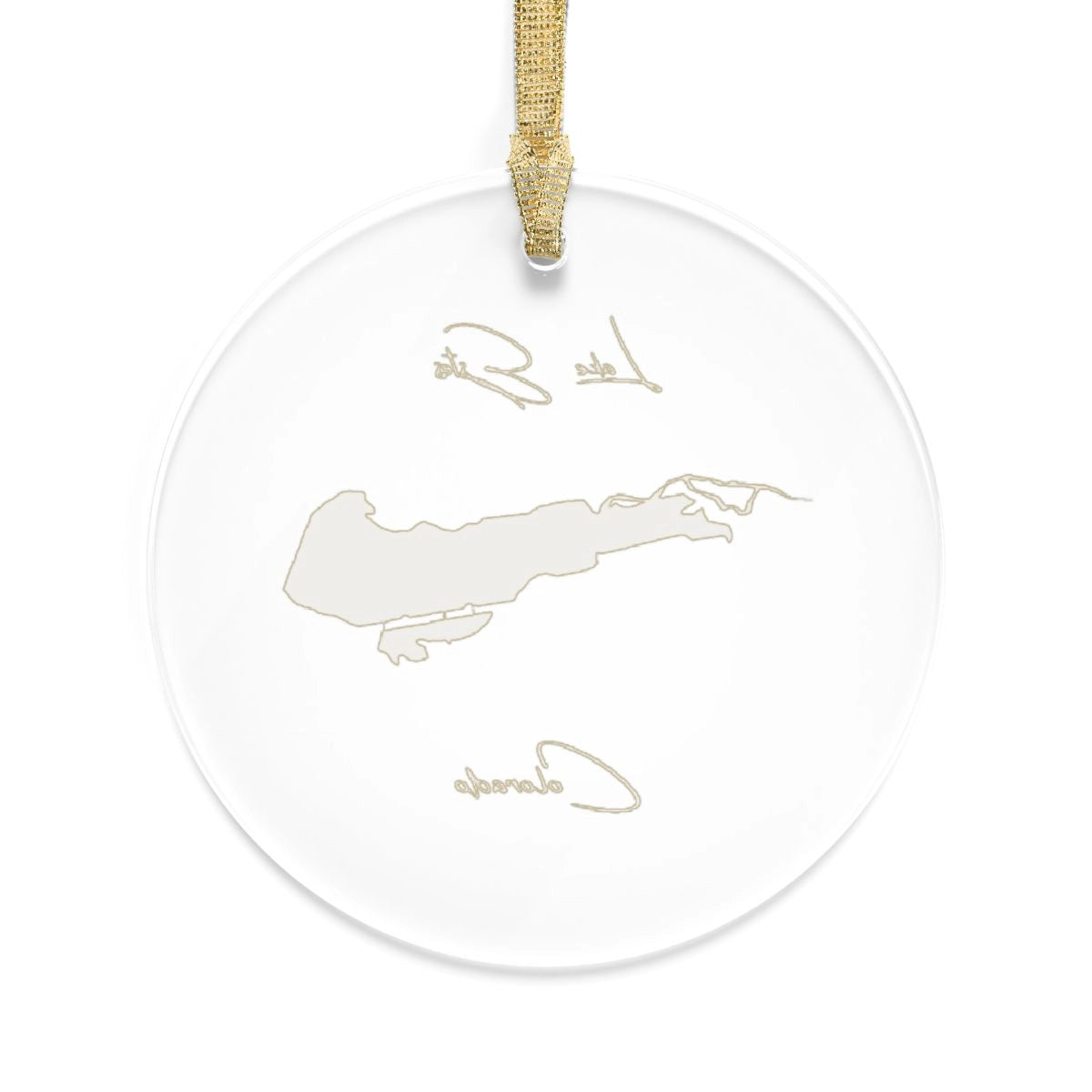 Colorado Lake Estes Tree Ornament other position view from back round.webp