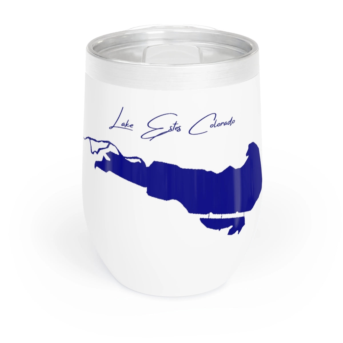 Colorado Lake Estes Wine Tumbler front position view from front white.webp