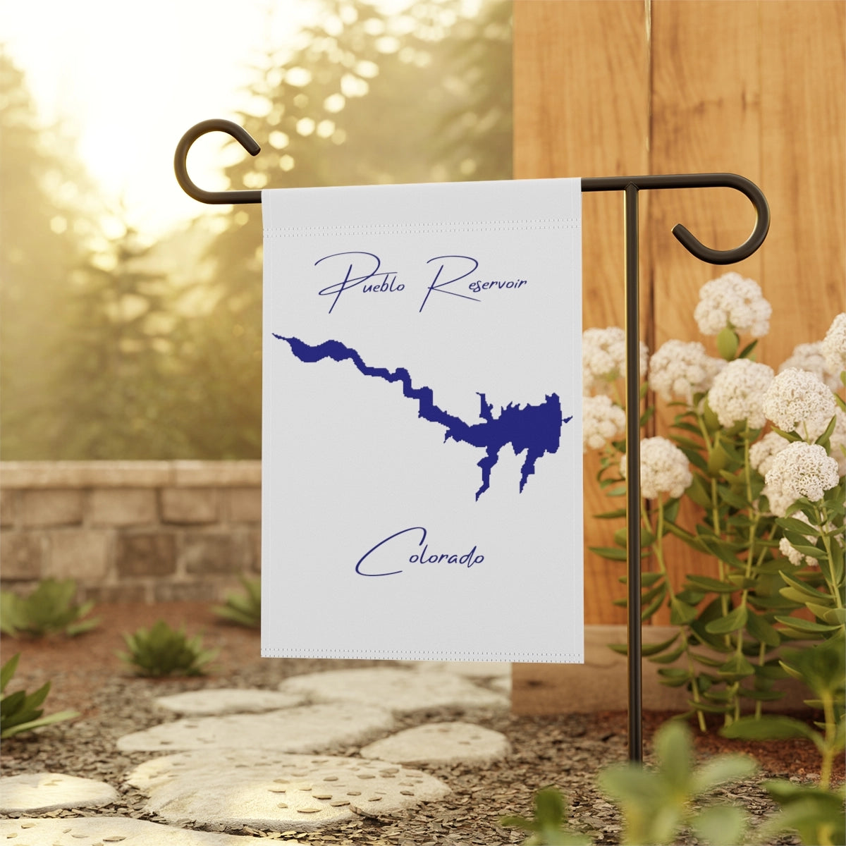 Colorado Pueblo Reservoir Garden Banner other position view from context-1 12'' x 18''.webp