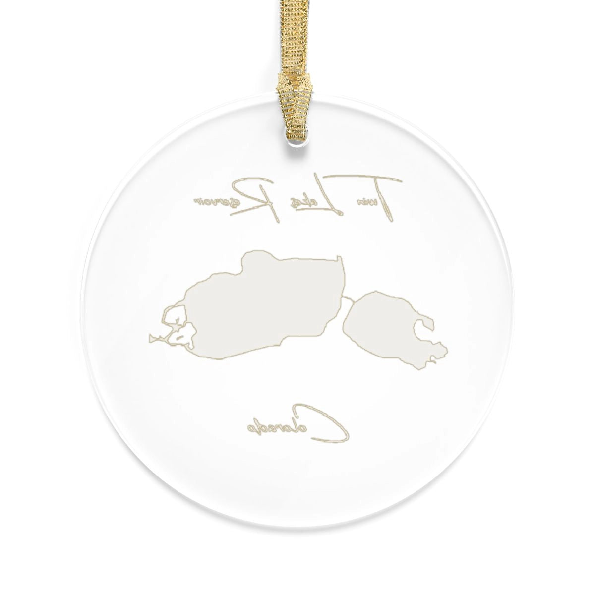 Colorado Twin Lakes Reservoir Tree Ornament other position view from back round.webp