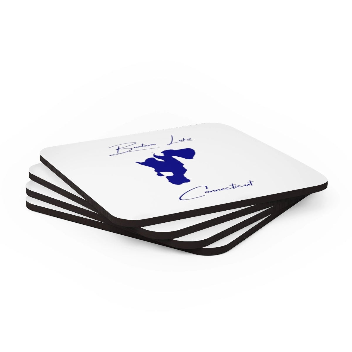 Connecticut Bantam Lake Coaster Set front position view from stacked 3.75 x 3.75.webp