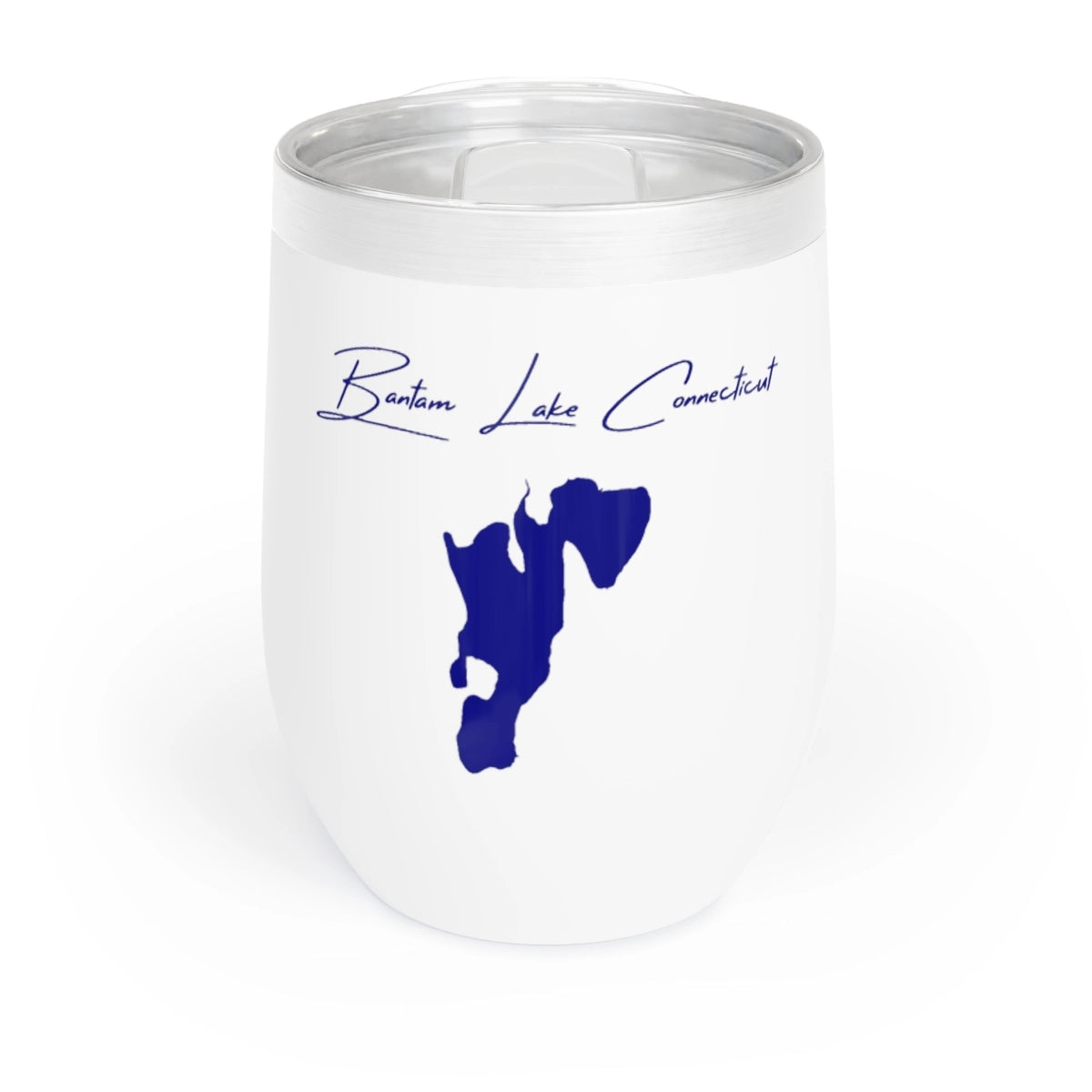 Connecticut Bantam Lake Wine Tumbler front position view from front white.webp