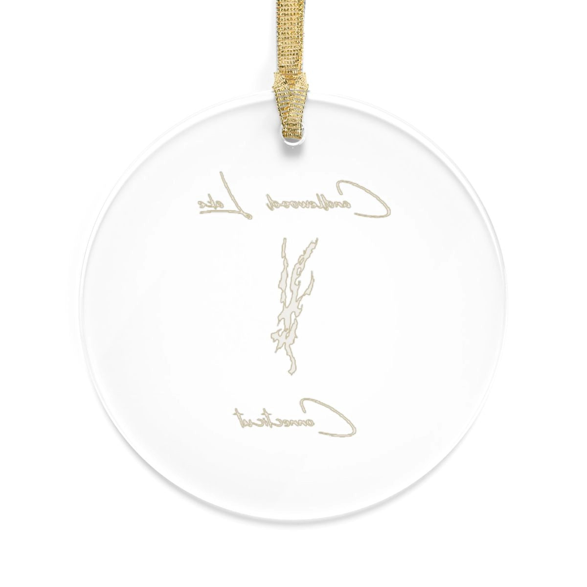 Connecticut Candlewood Lake Tree Ornament other position view from back round.webp