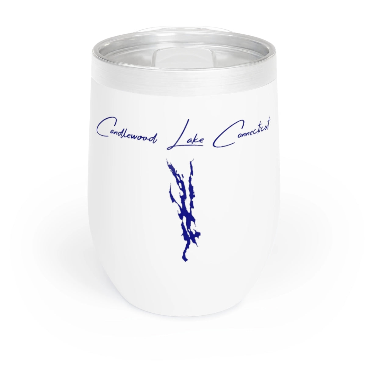 Connecticut Candlewood Lake Wine Tumbler front position view from front white.webp
