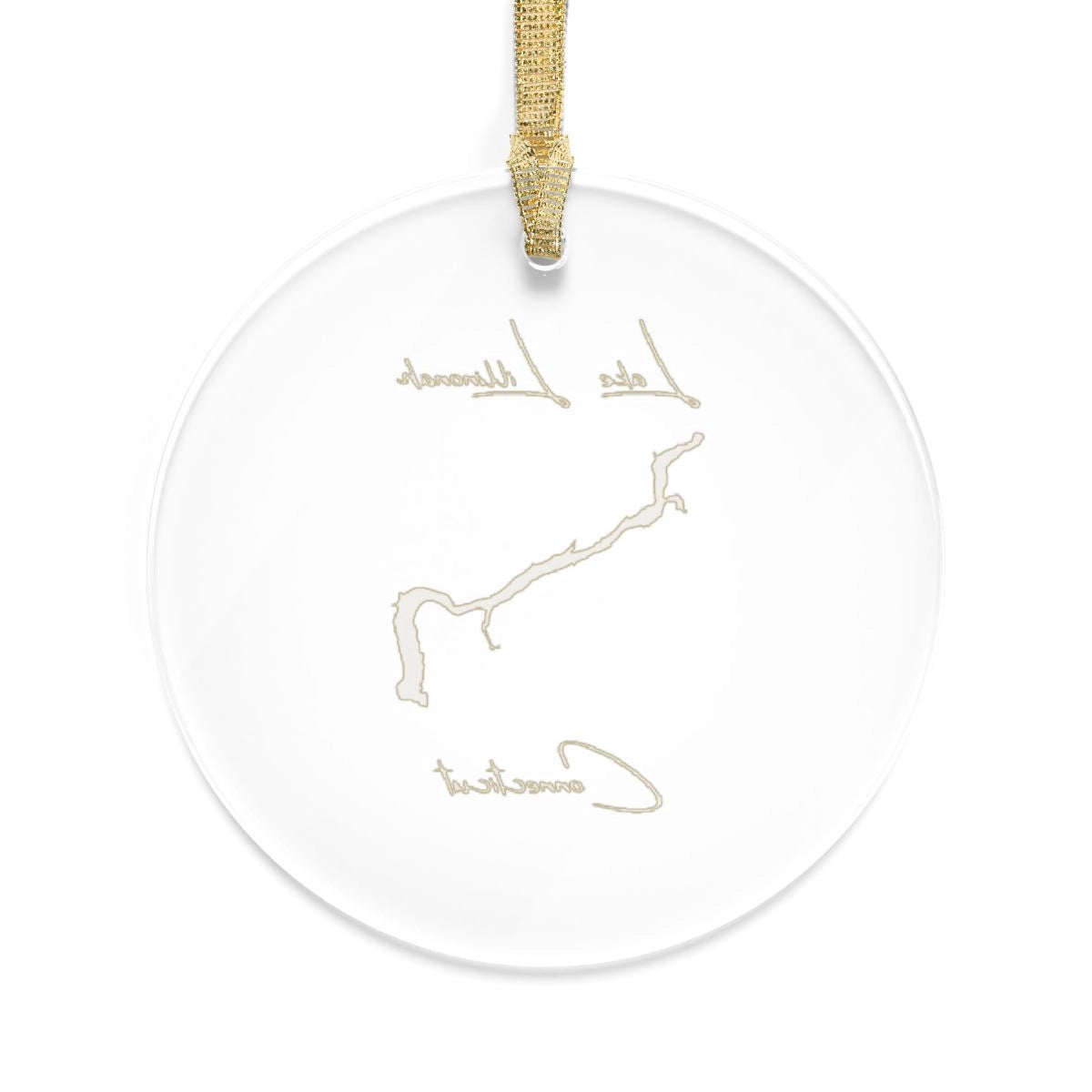 Connecticut Lake Lillinonah Tree Ornament other position view from back round.webp