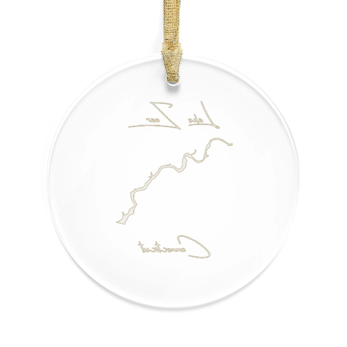 Connecticut Lake Zoar Tree Ornament other position view from back round.webp