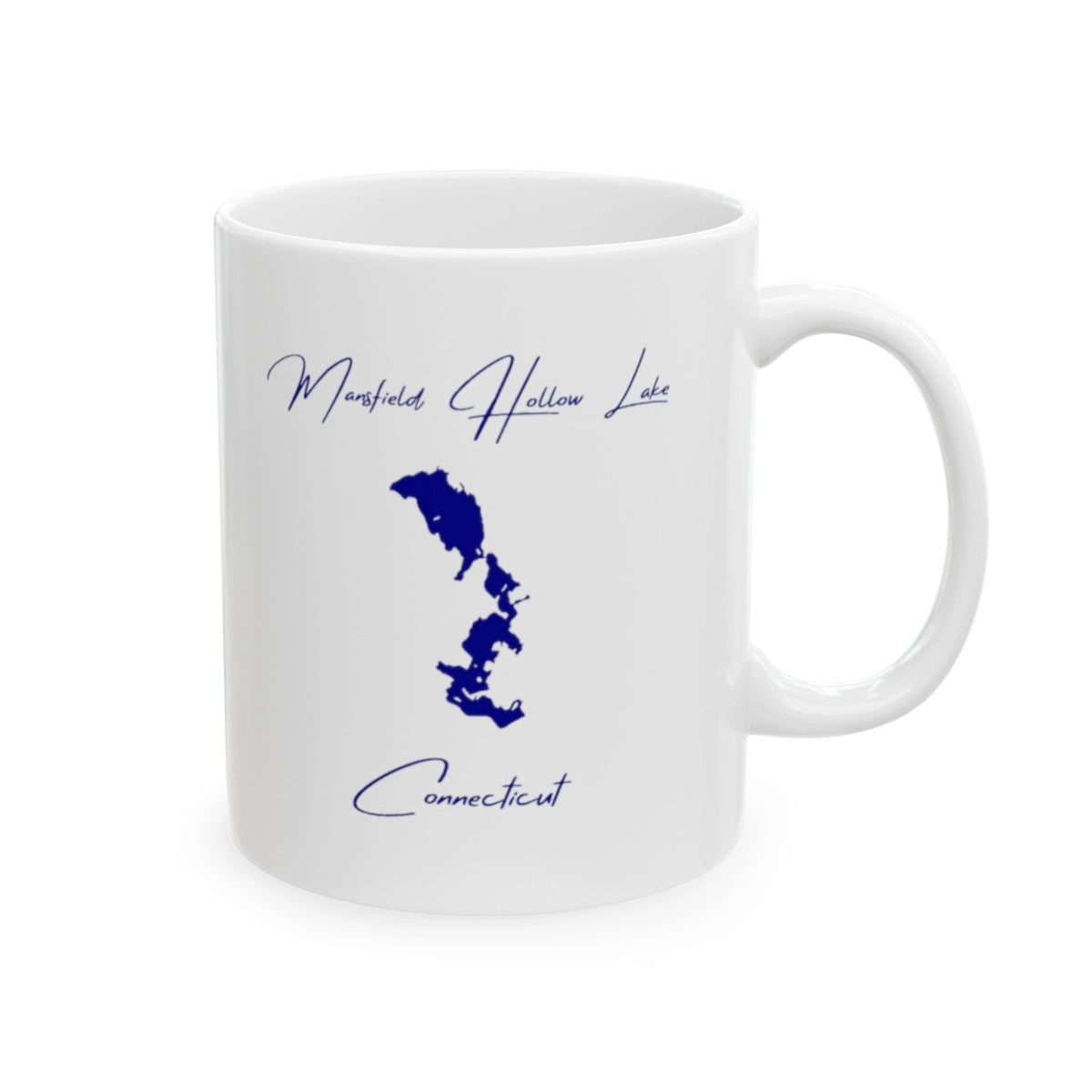 Connecticut Mansfield Hollow Lake Ceramic Mug other position view from right 11oz.webp