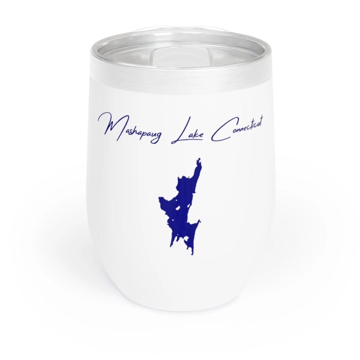 Connecticut Mashapaug Lake Wine Tumbler front position view from front white.webp