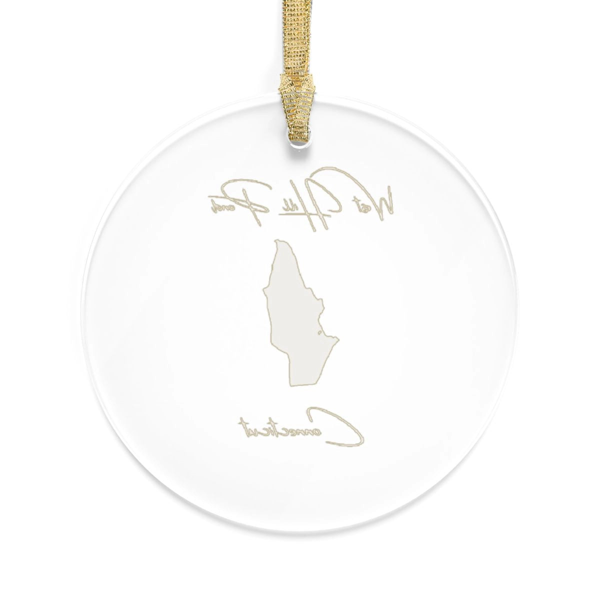 Connecticut West Hill Pond Tree Ornament other position view from back round.webp