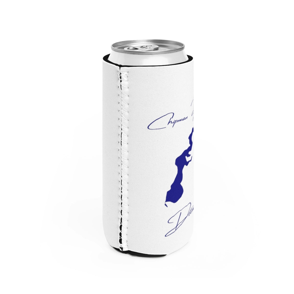 Delaware Chipman Pond Slim Can Koozie all position view from right white.webp