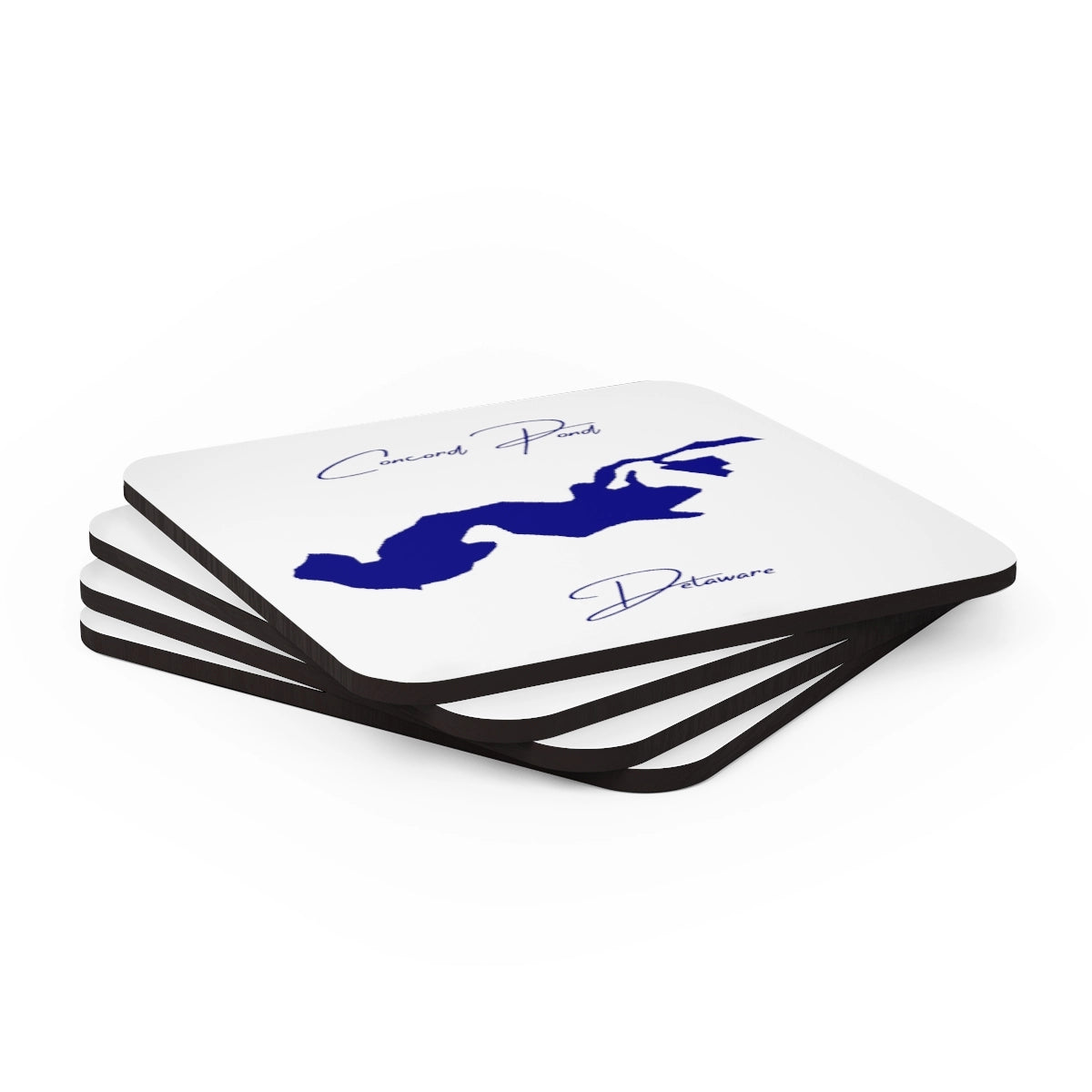 Delaware Concord Pond Coaster Set front position view from stacked 3.75 x 3.75.webp