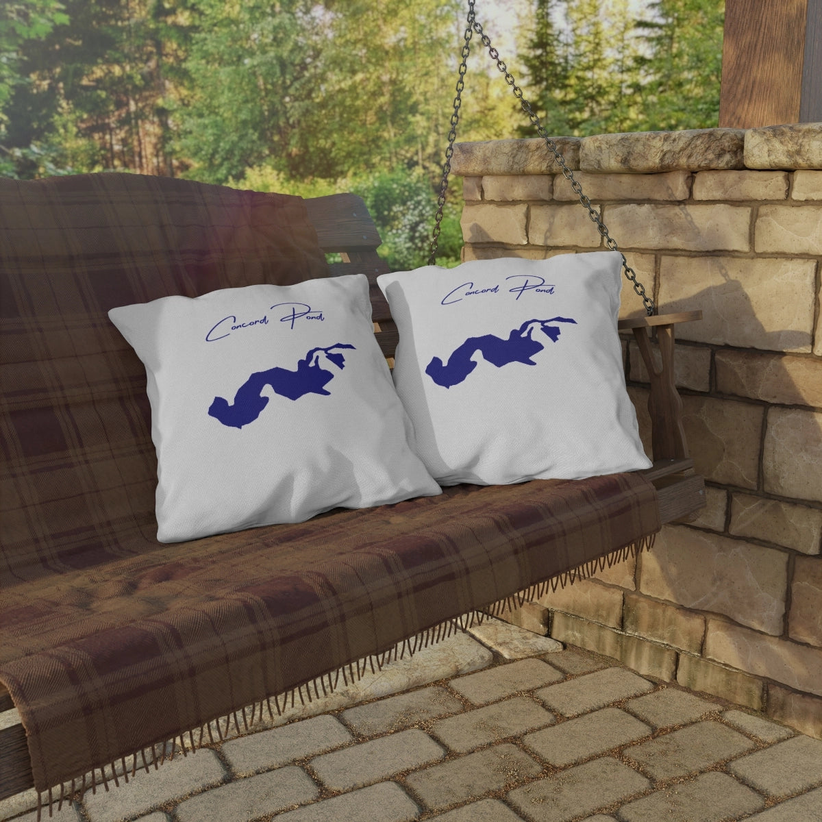 Delaware Concord Pond Outdoor Pillow all position view from context-2 20 x 20.webp