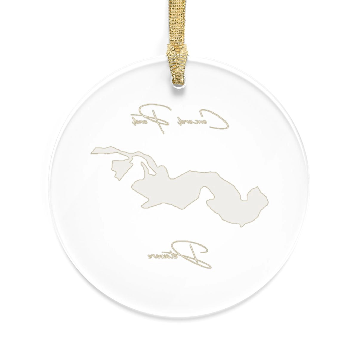 Delaware Concord Pond Tree Ornament other position view from back round.webp