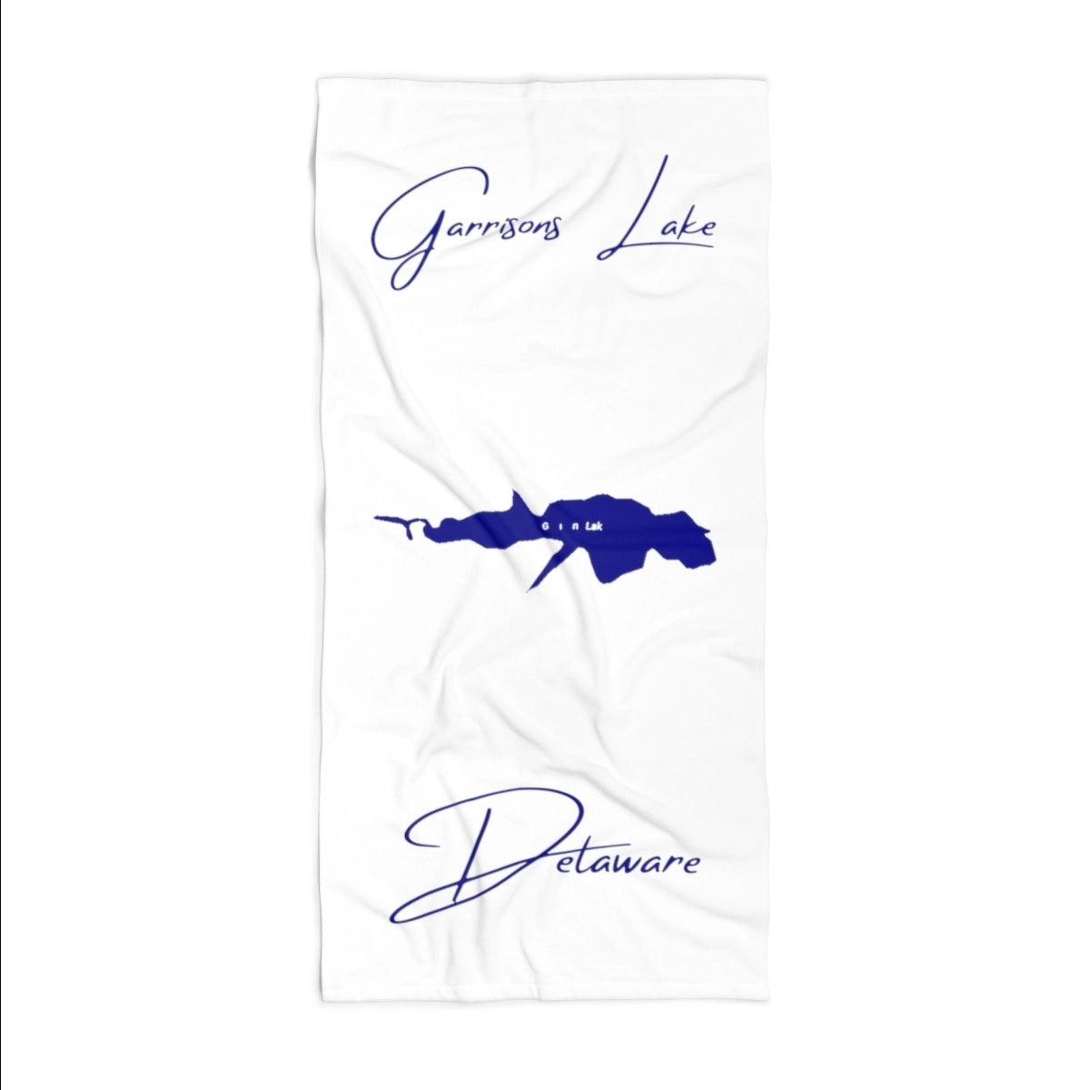 Delaware Garrisons Lake Beach Towel front position view from front 36 x 72.webp