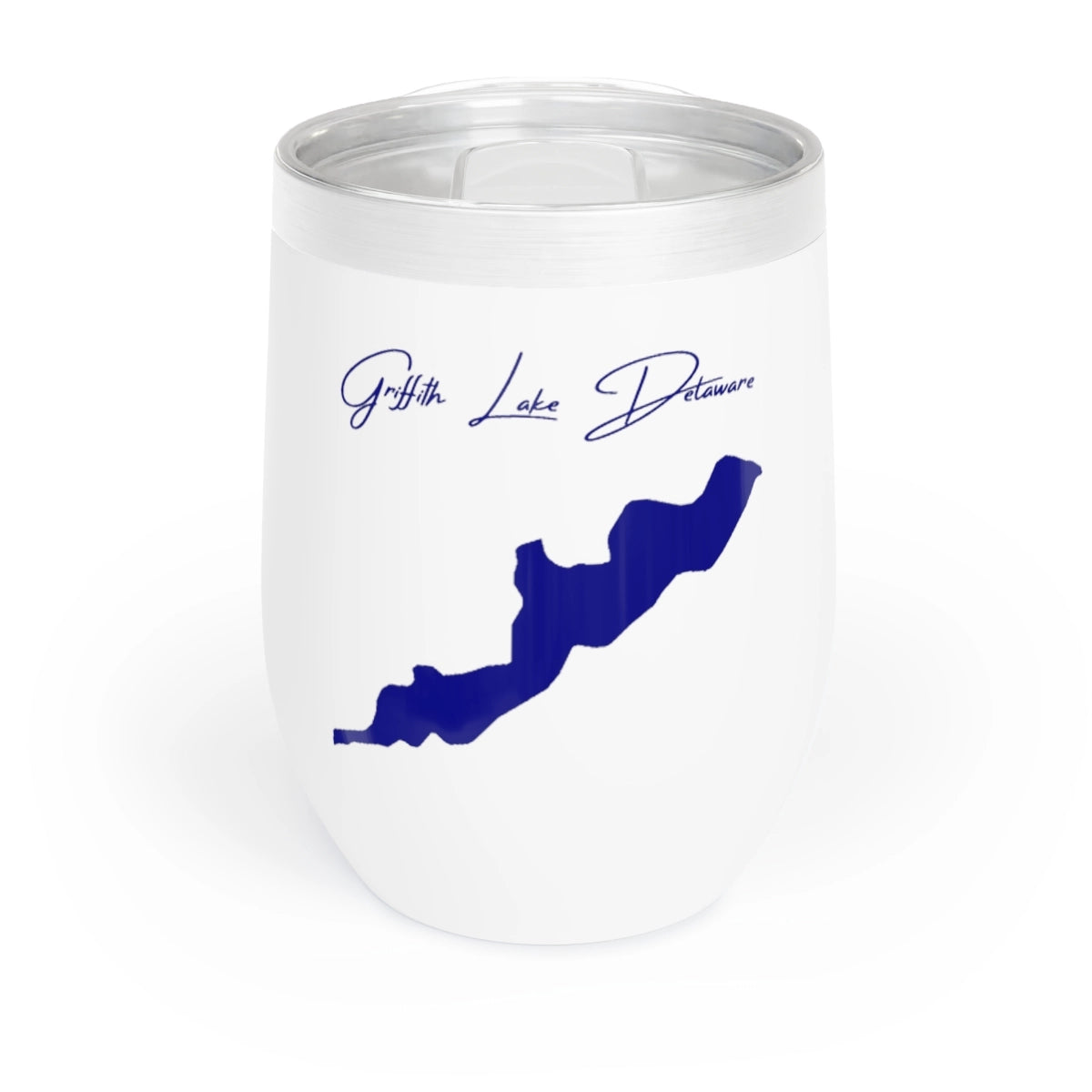 Delaware Griffith Lake Wine Tumbler front position view from front white.webp