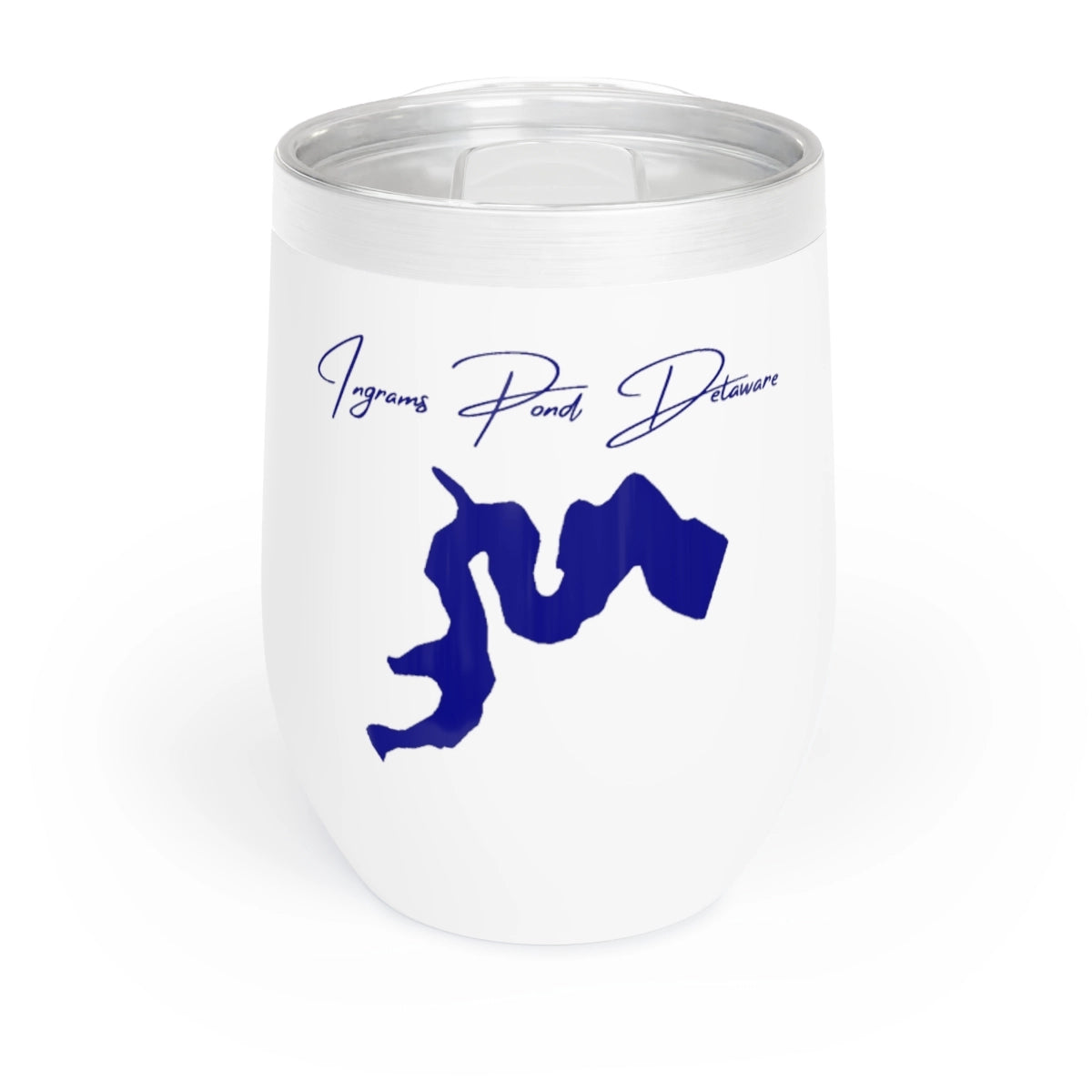 Delaware Ingrams Pond Wine Tumbler front position view from front white.webp