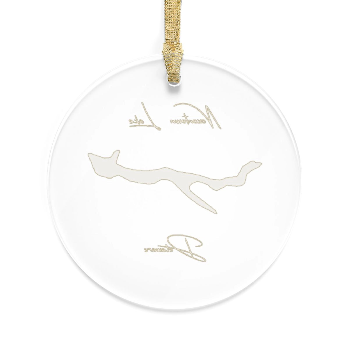 Delaware Noxontown Lake Tree Ornament other position view from back round.webp