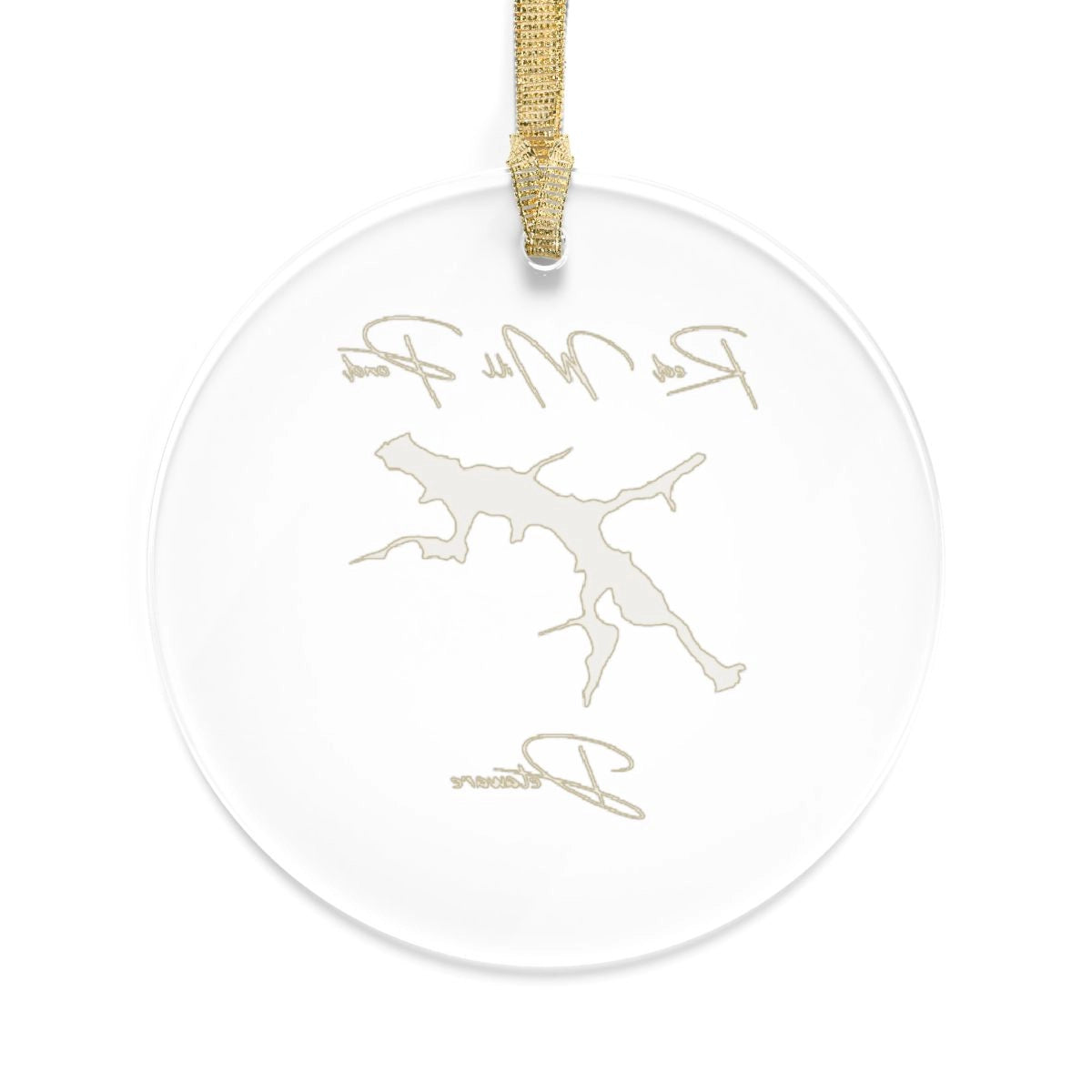 Delaware Red Mill Pond Tree Ornament other position view from back round.webp