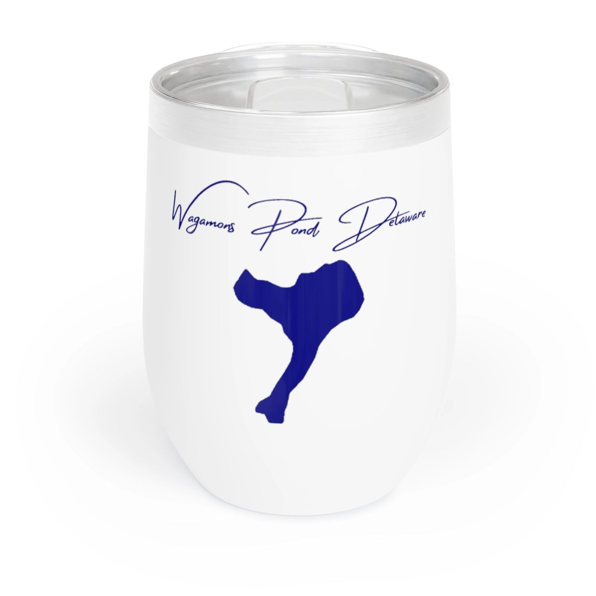 Delaware Wagamons Pond Wine Tumbler front position view from front white.webp