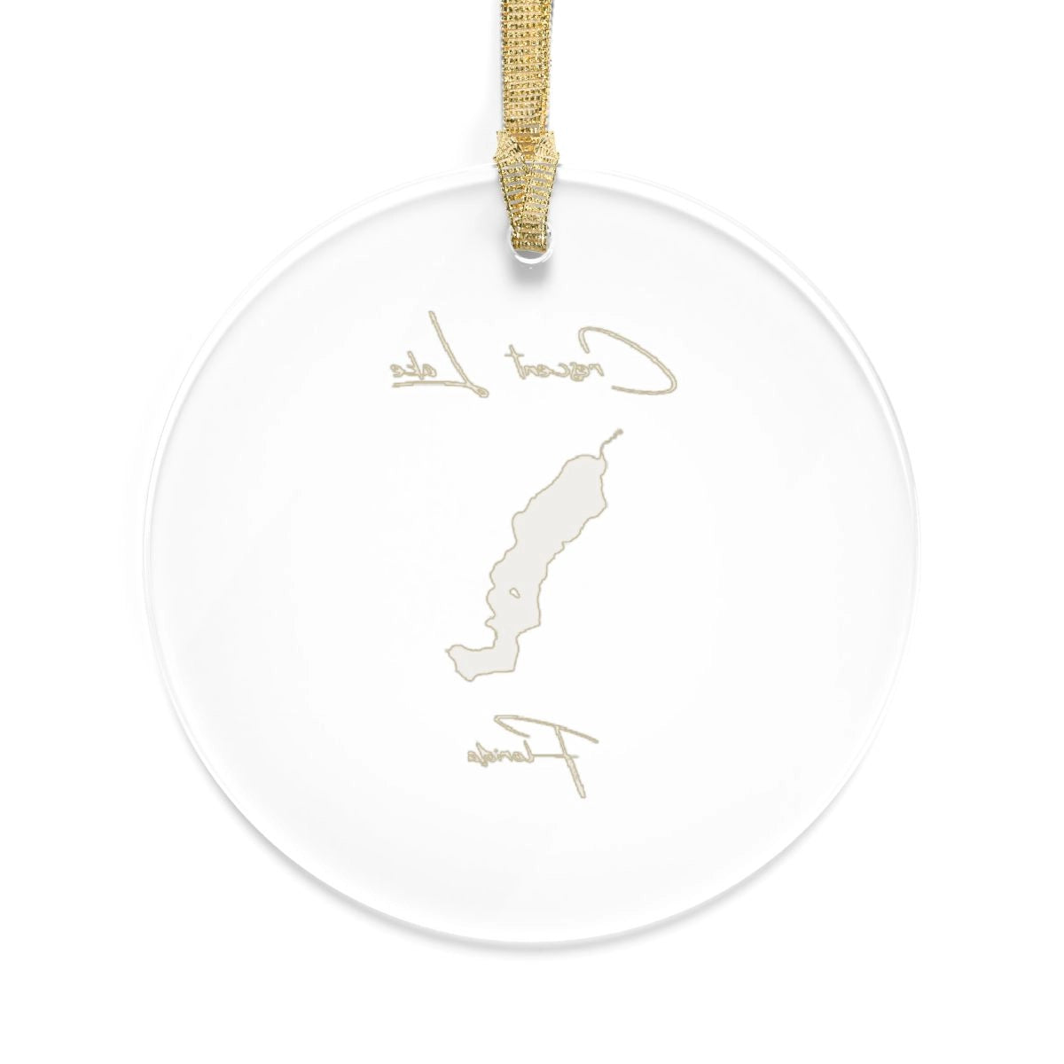 Florida Crescent Lake Tree Ornament other position view from back round.webp