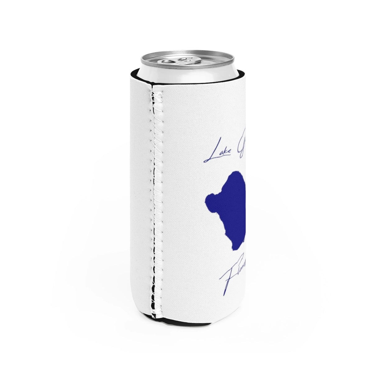 Florida Lake George Slim Can Koozie all position view from right white.webp