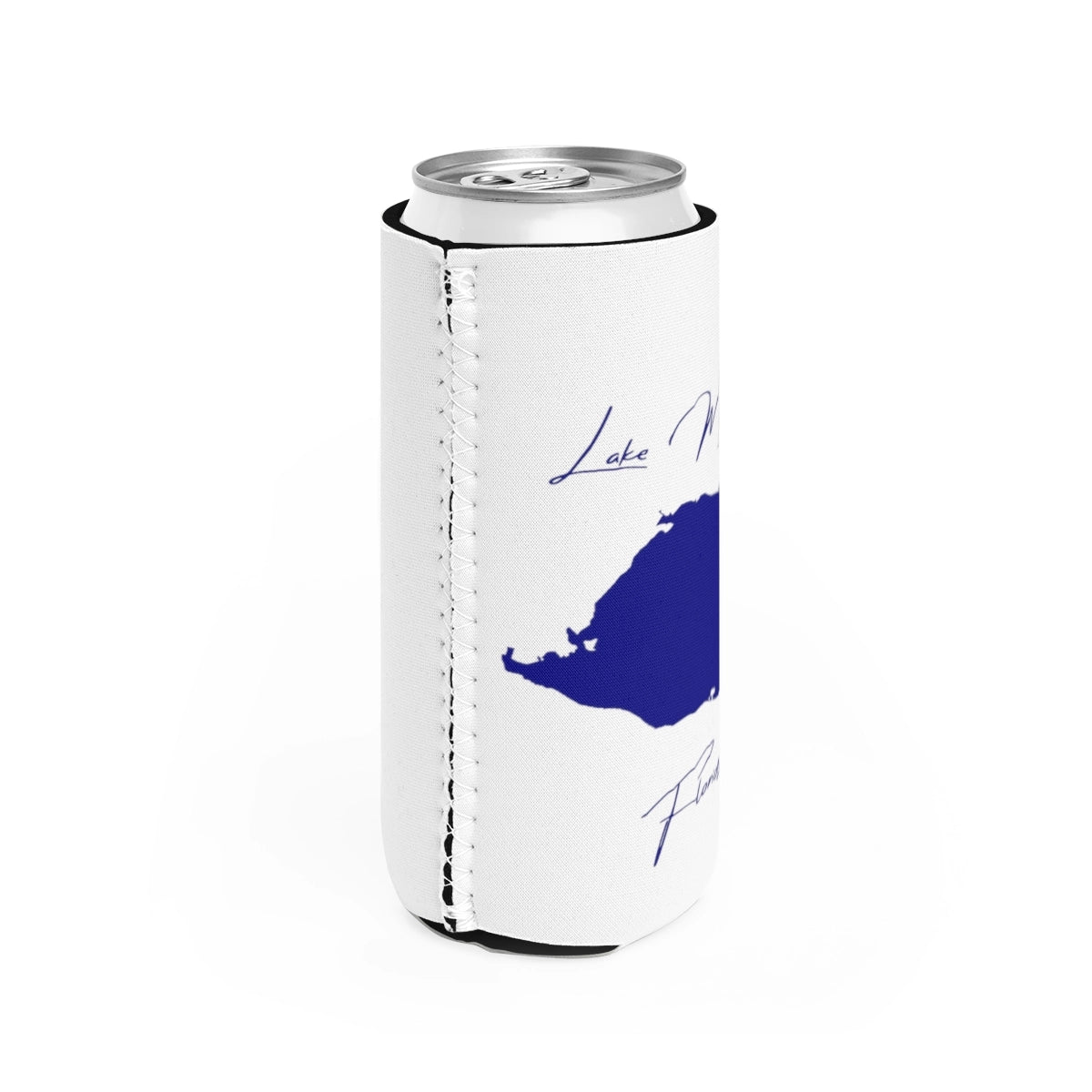Florida Lake Monroe Slim Can Koozie all position view from right white.webp