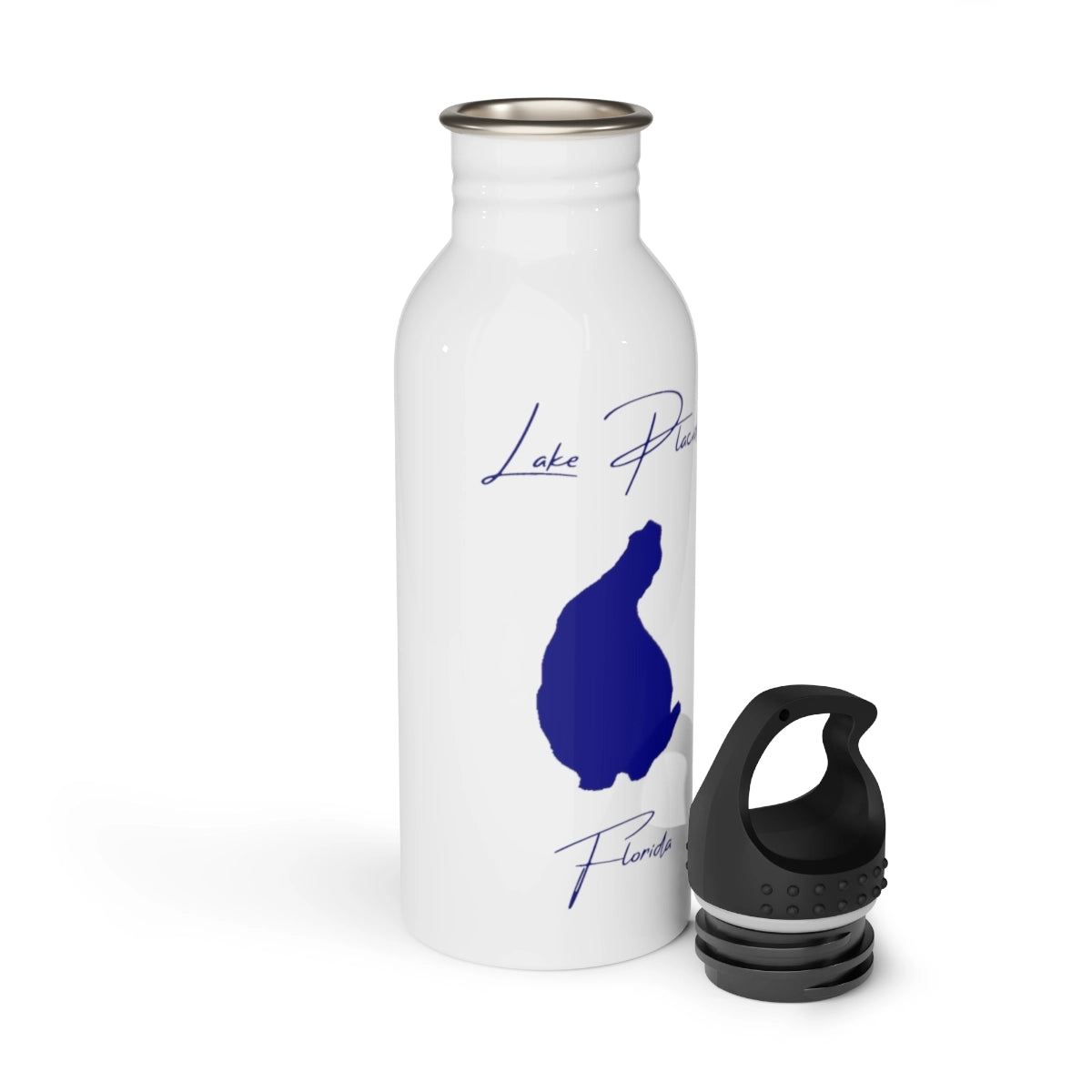 Florida Lake Placid Water bottle other position view from open white.webp