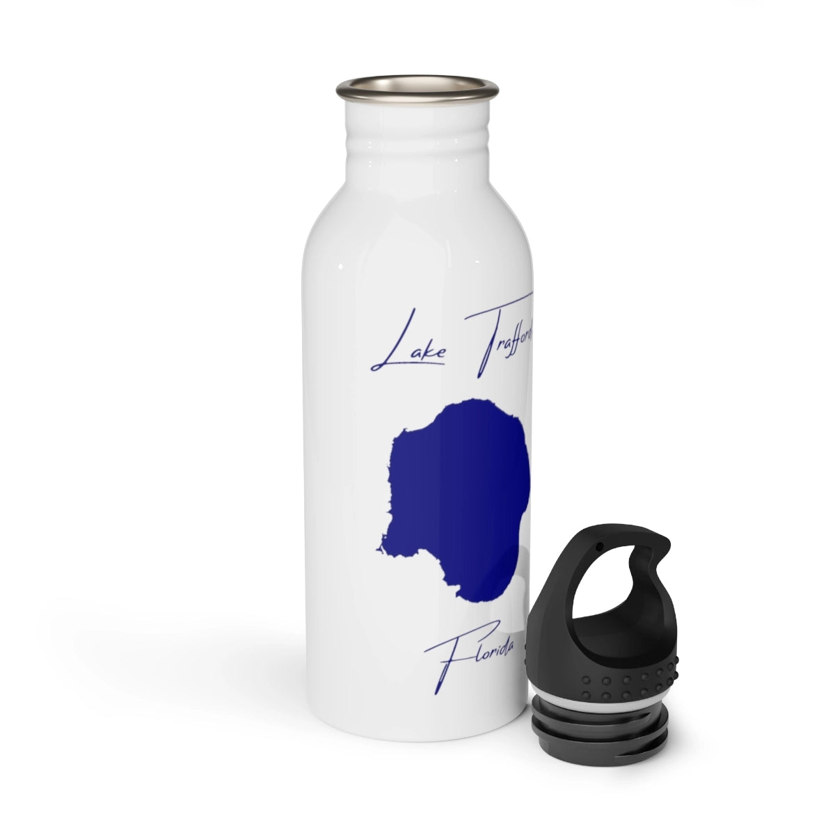 Florida Lake Trafford Water bottle other position view from open white.webp