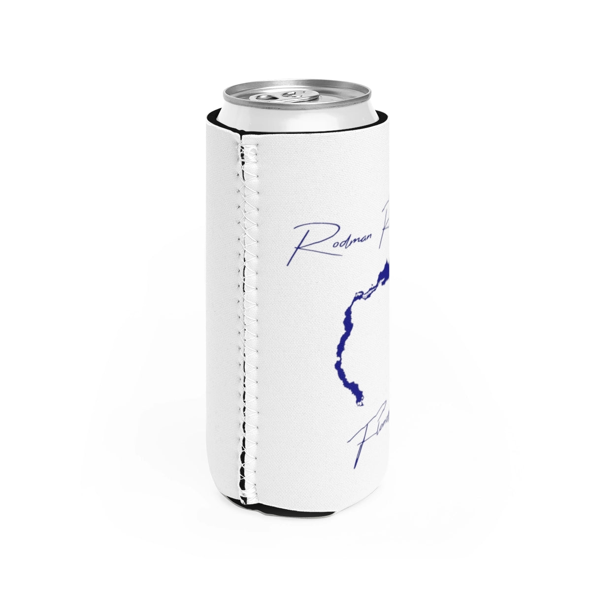 Florida Rodman Reservoir Slim Can Koozie all position view from right white.webp