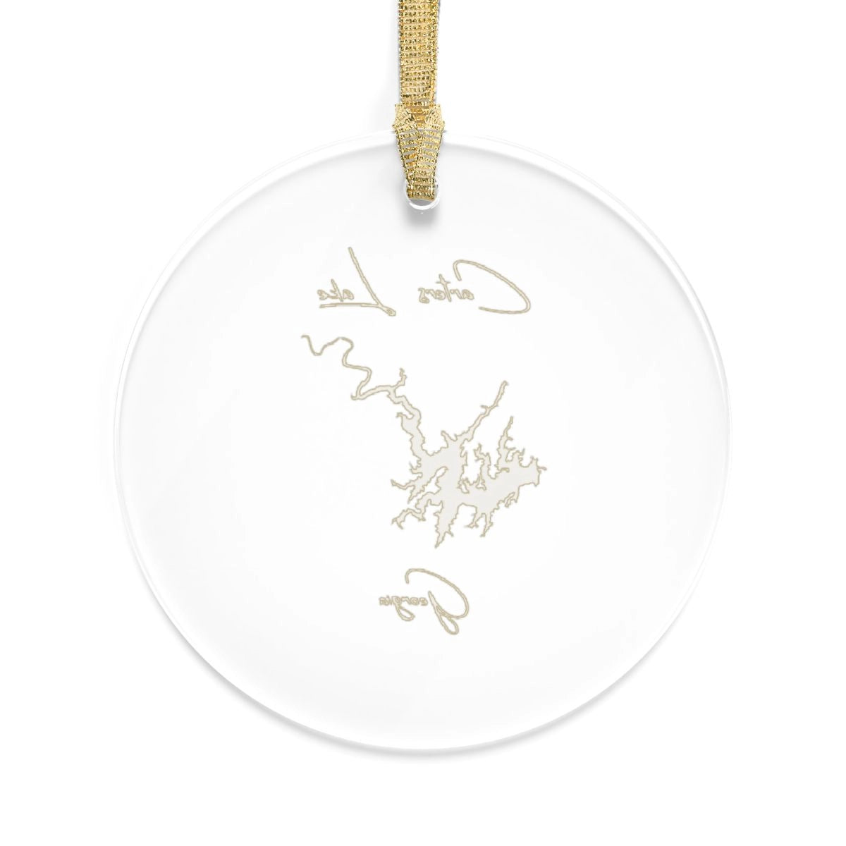 Georgia Carters Lake Tree Ornament other position view from back round.webp