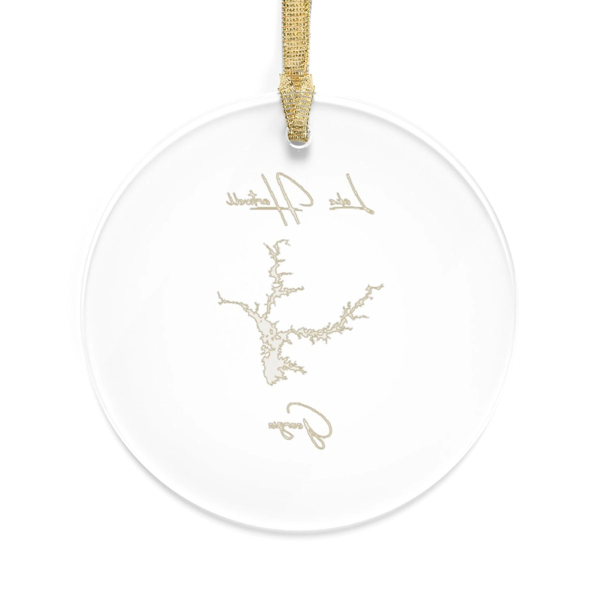 Georgia Lake Hartwell Tree Ornament other position view from back round.webp