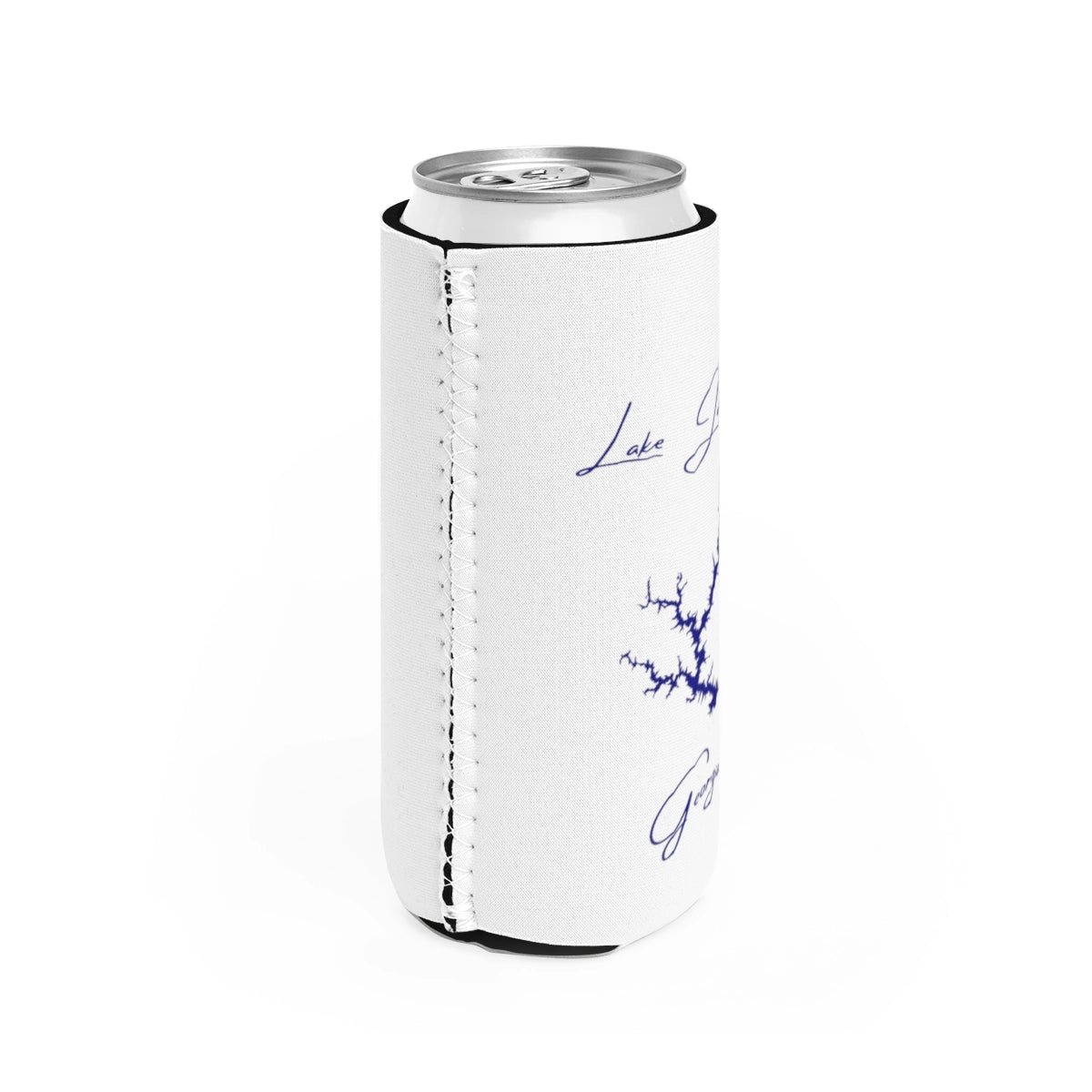 Georgia Lake Jackson Slim Can Koozie all position view from right white.webp