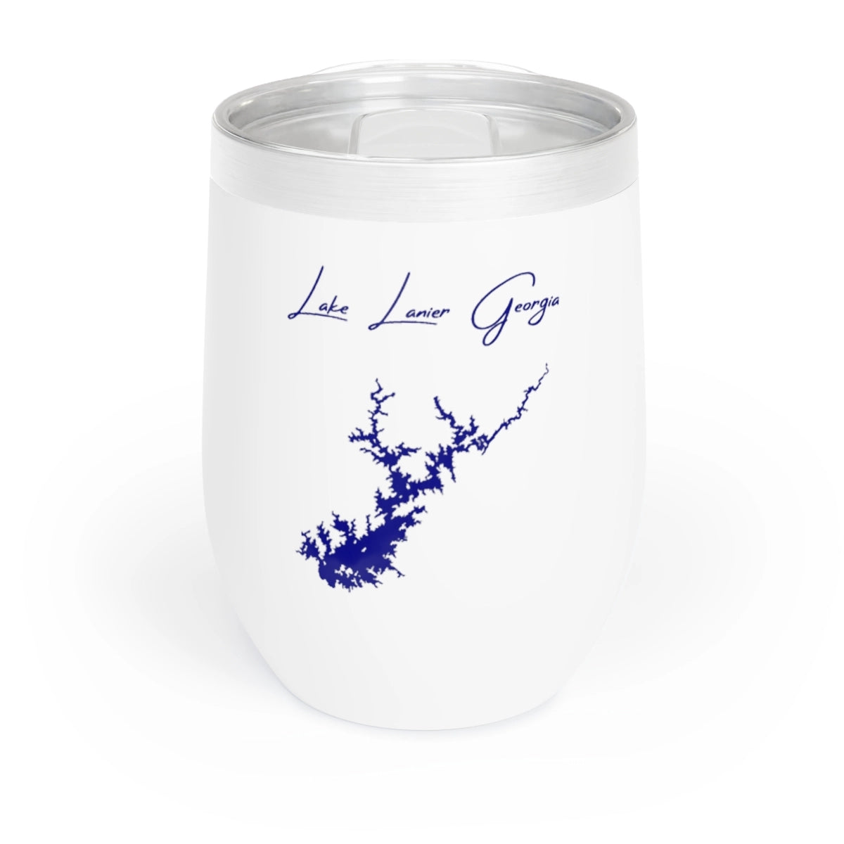 Georgia Lake Lanier Wine Tumbler front position view from front white.webp