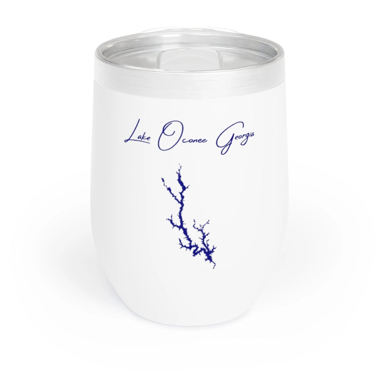 Georgia Lake Oconee Wine Tumbler front position view from front white.webp