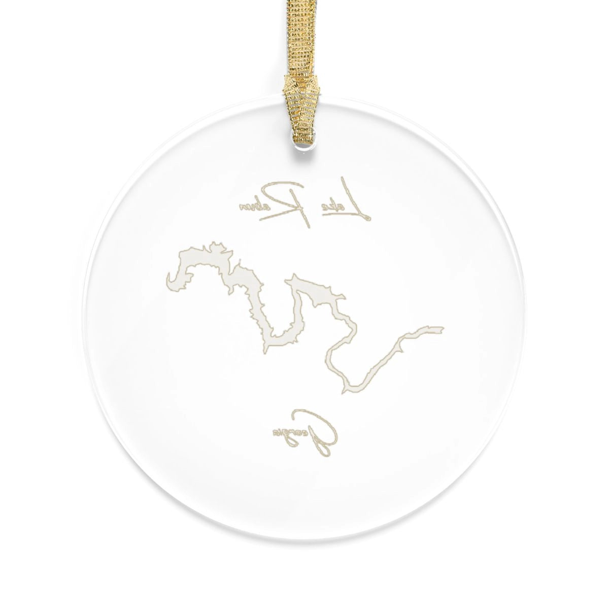 Georgia Lake Rabun Tree Ornament other position view from back round.webp