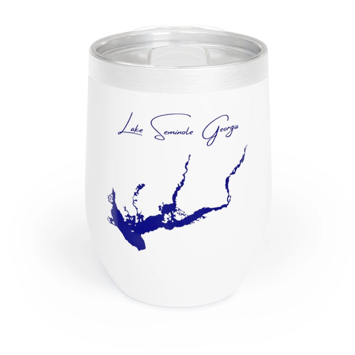 Georgia Lake Seminole Wine Tumbler front position view from front white.webp