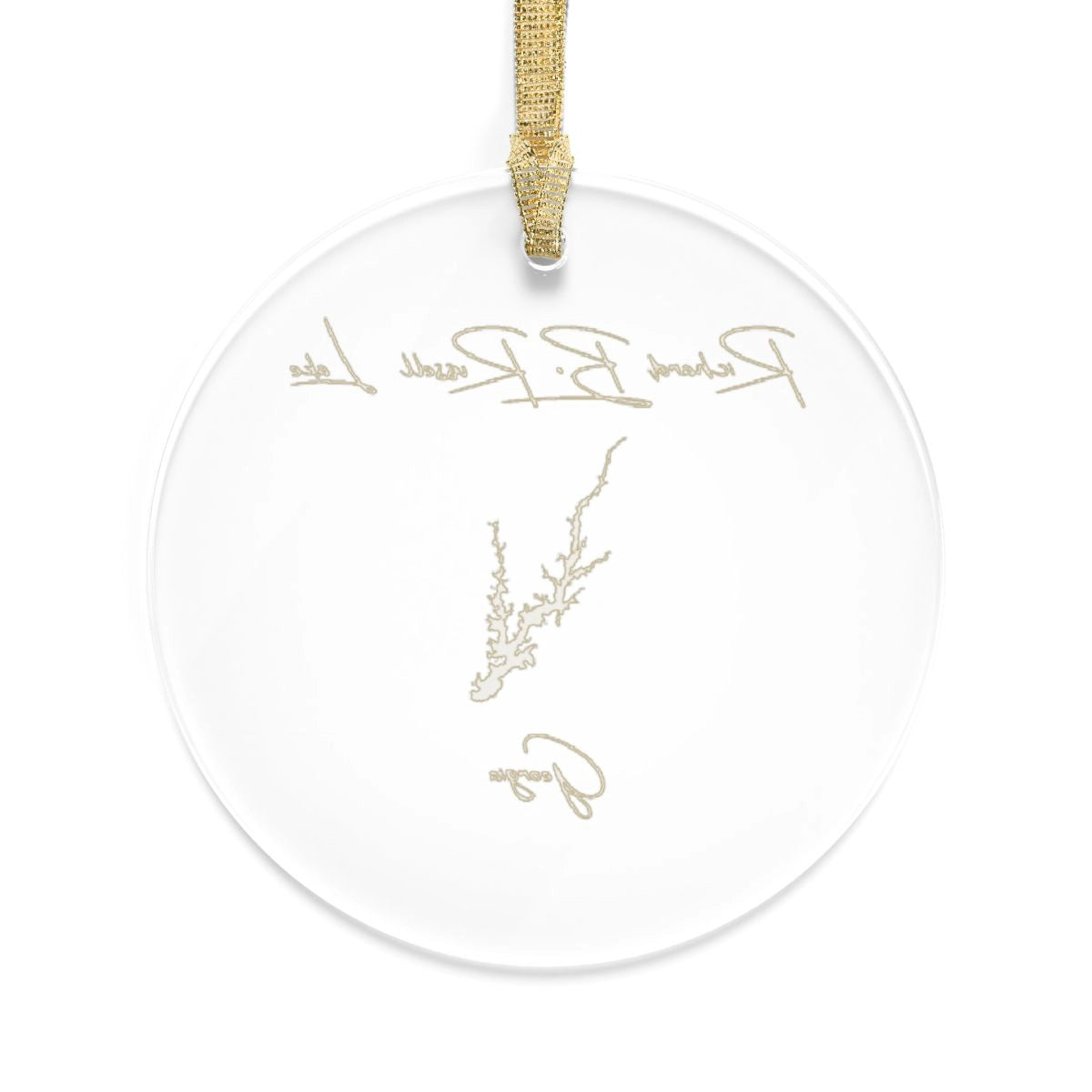 Georgia Richard B. Russell Lake Tree Ornament other position view from back round.webp