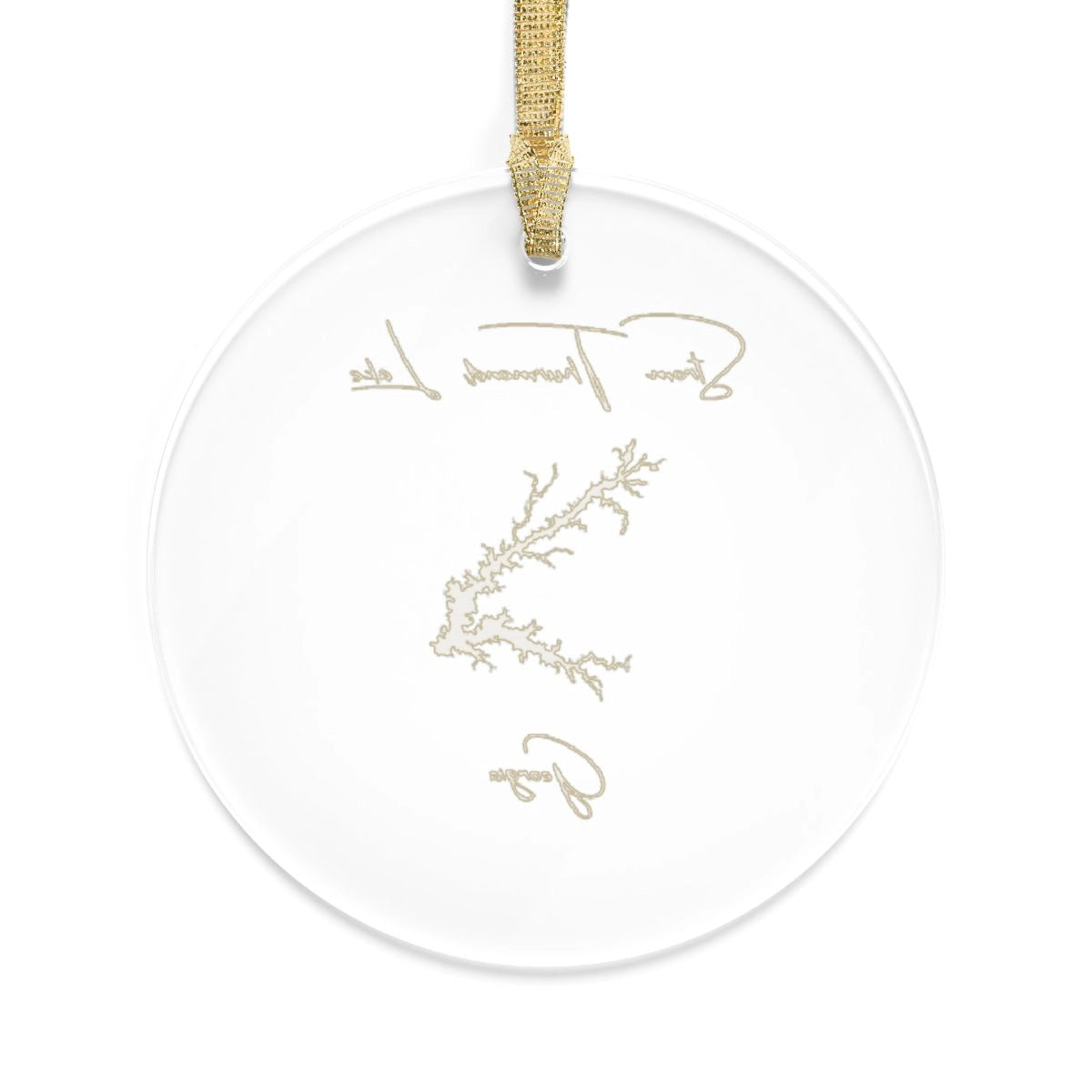 Georgia Strom Thurmond Lake Tree Ornament other position view from back round.webp