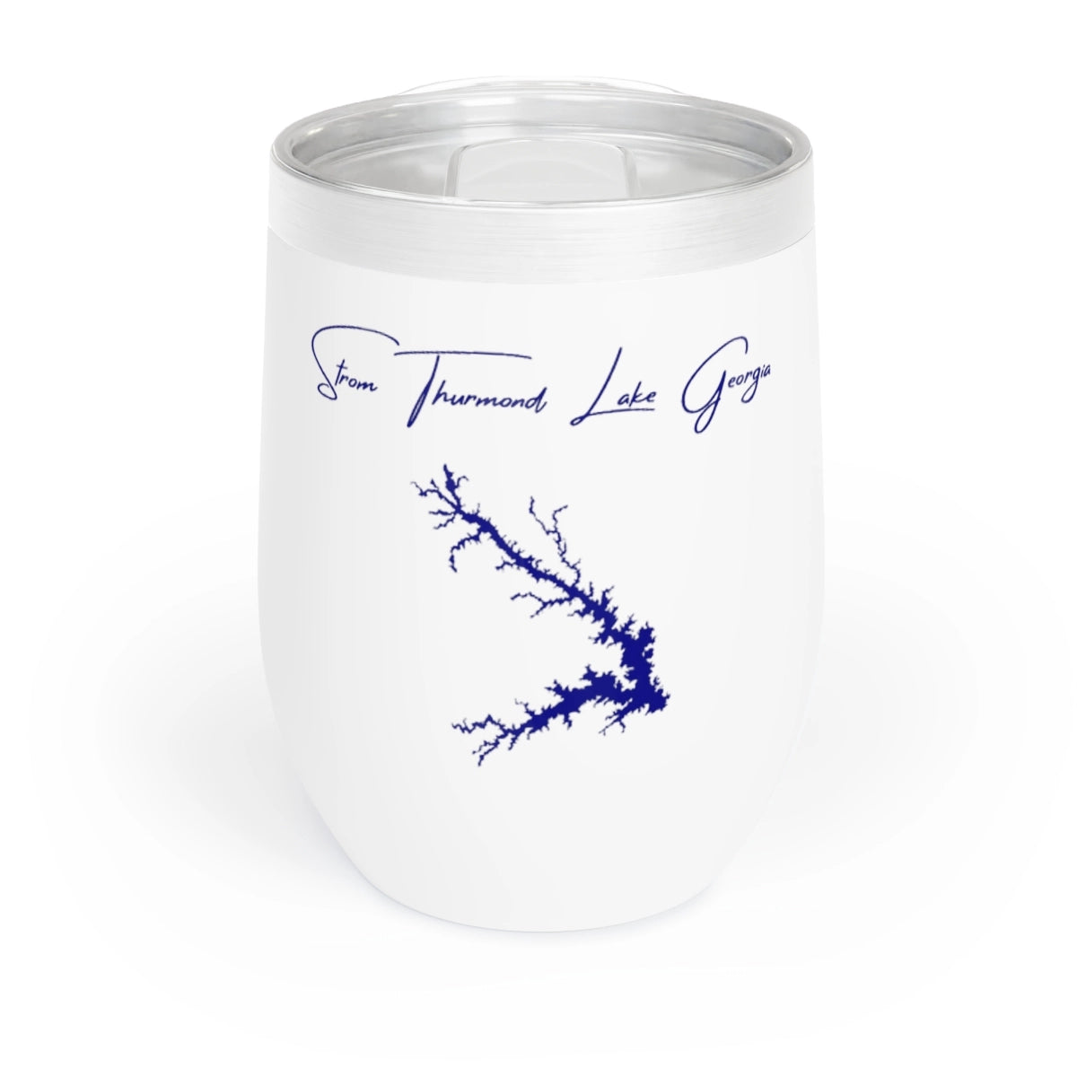 Georgia Strom Thurmond Lake Wine Tumbler front position view from front white.webp