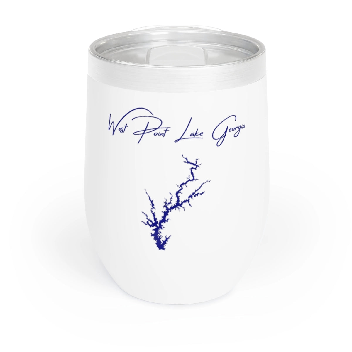 Georgia West Point Lake Wine Tumbler front position view from front white.webp
