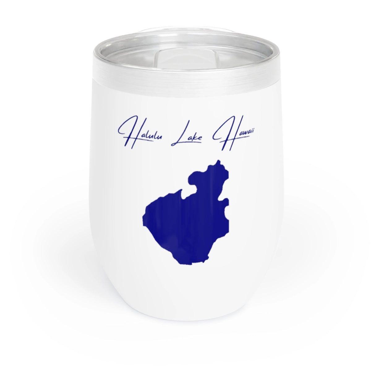 Hawaii Halulu Lake Wine Tumbler front position view from front white.webp