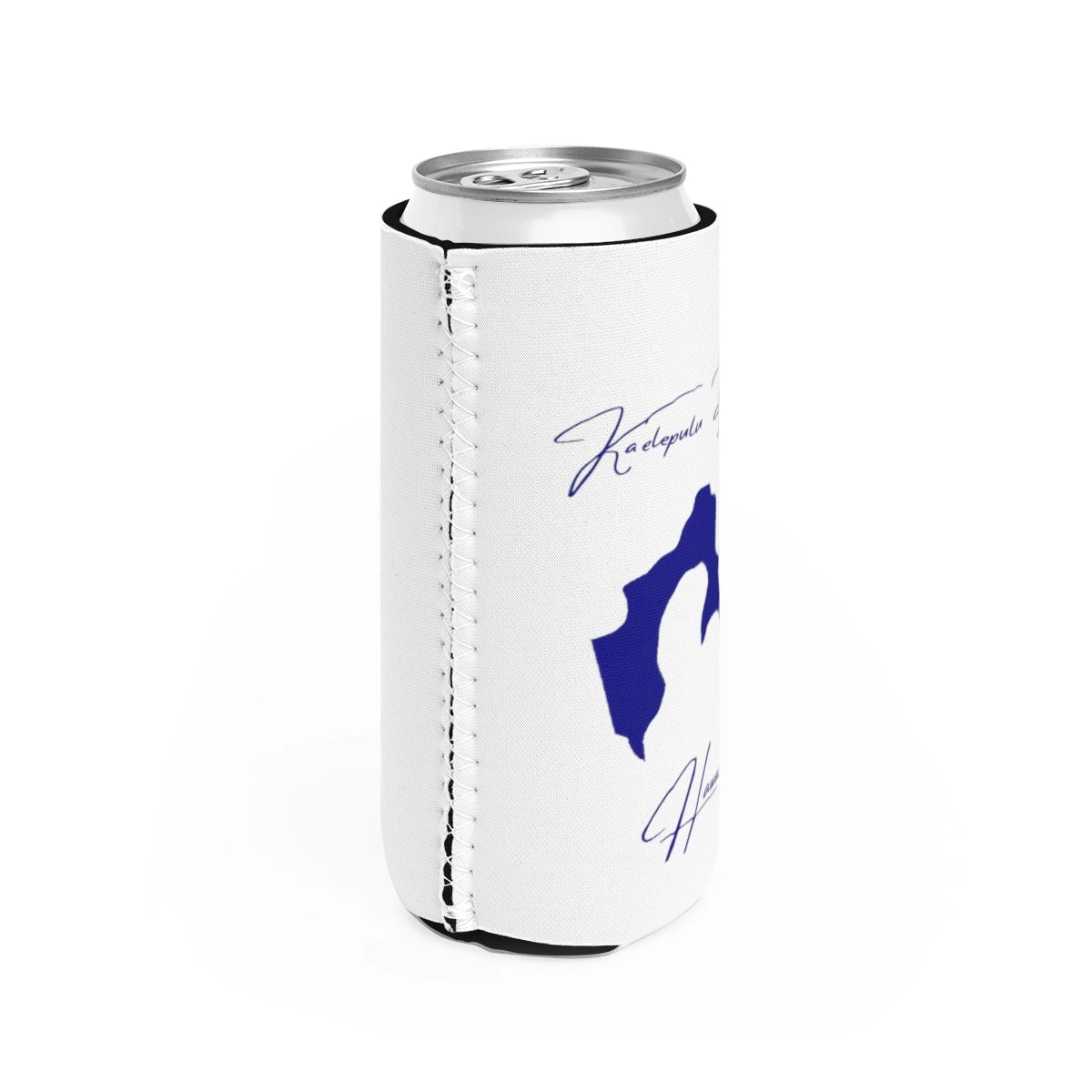 Hawaii Ka'elepulu Pond Slim Can Koozie all position view from right white.webp