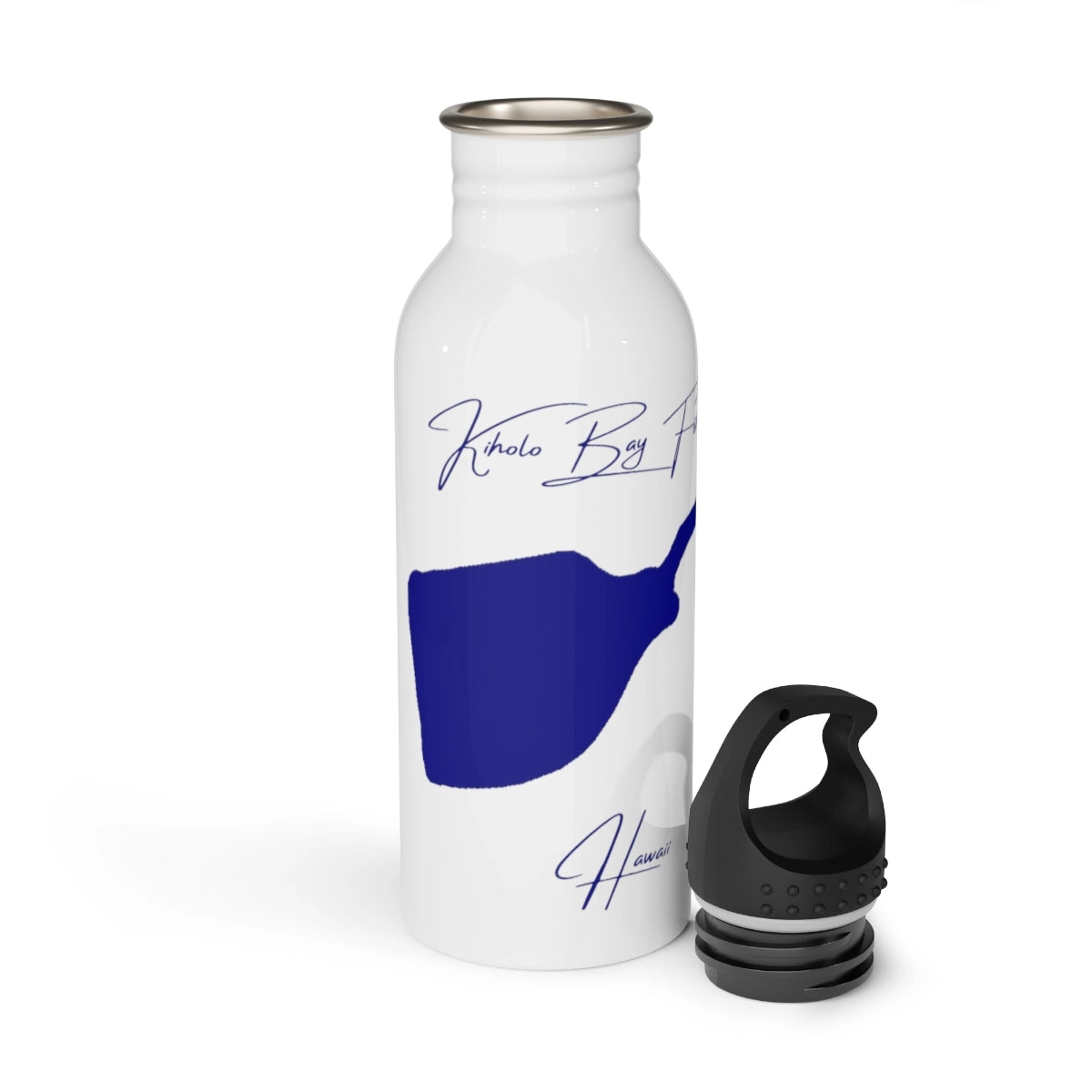 Hawaii Kiholo Bay Fishponds Water bottle other position view from open white.webp