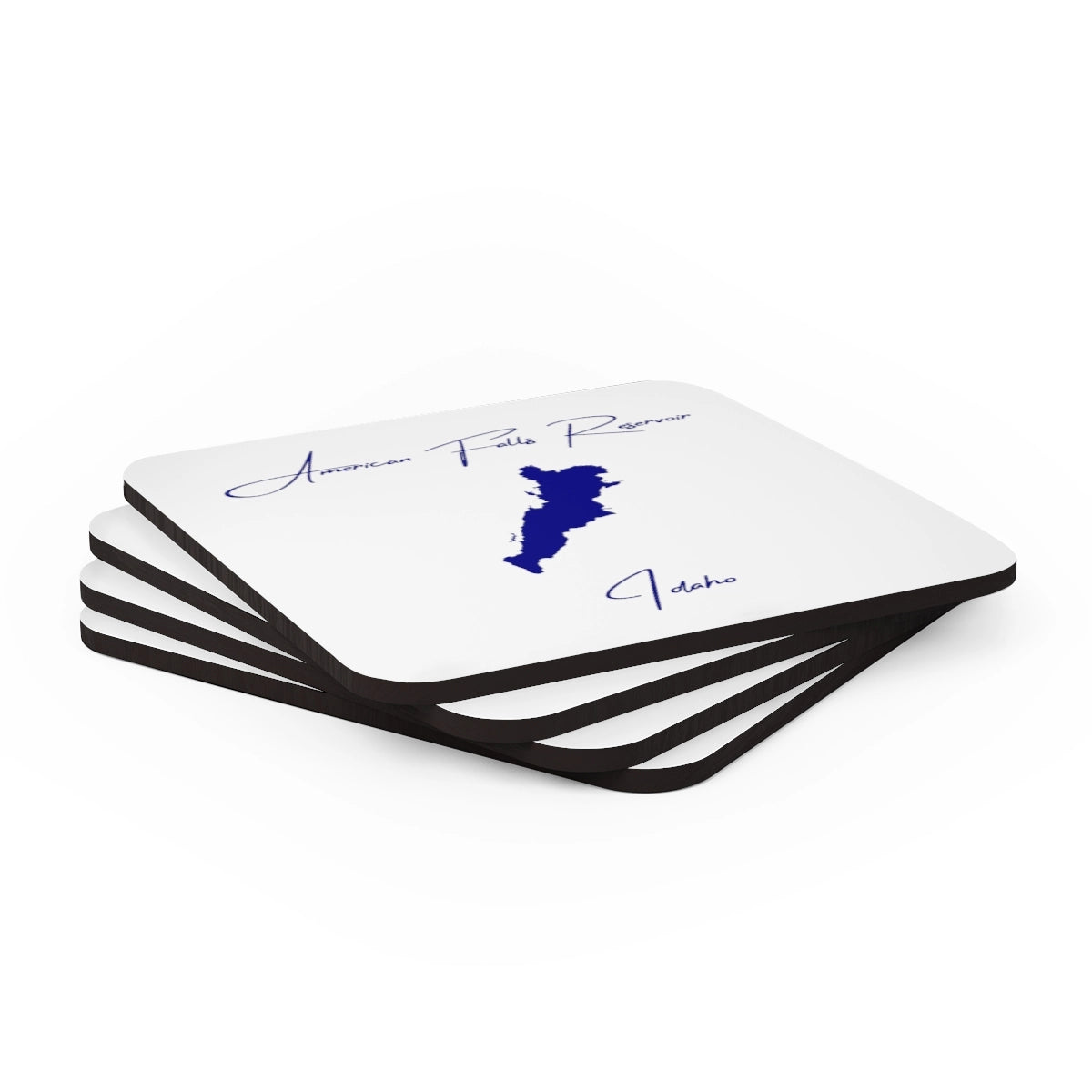 Idaho American Falls Reservoir Coaster Set front position view from stacked 3.75 x 3.75.webp